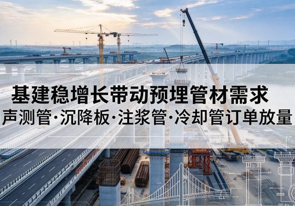三门峡基建稳增长带动预埋监测管材需求，声测管、沉降板、注浆管订单持续放量